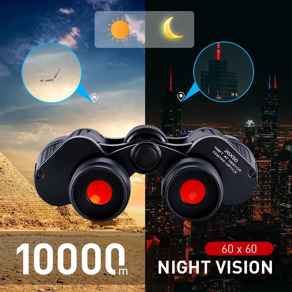 Professional Binoculars HD BAK4 Prism Night Vision Long Range