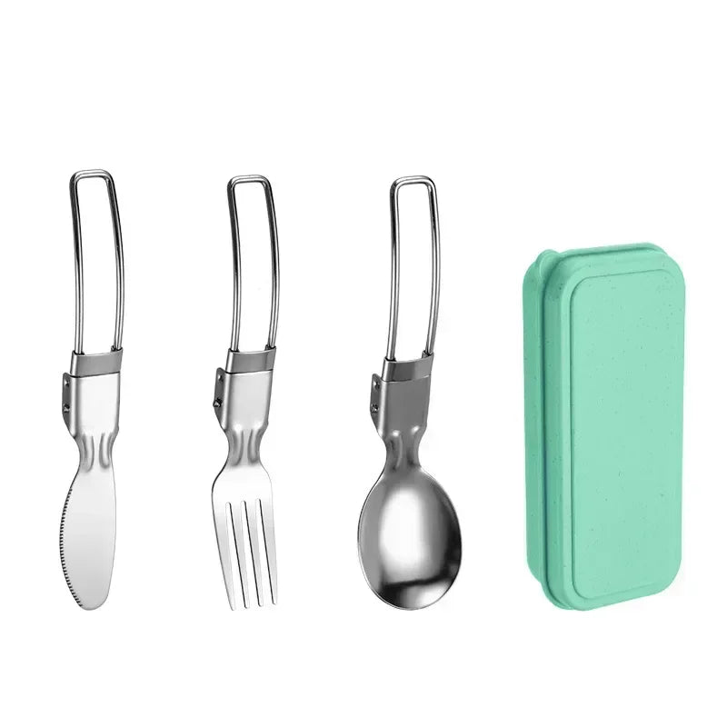 SMHXIANGQIANJIN Mini Portable Outdoor Spoon Fork Cutlery Set Stainless Steel