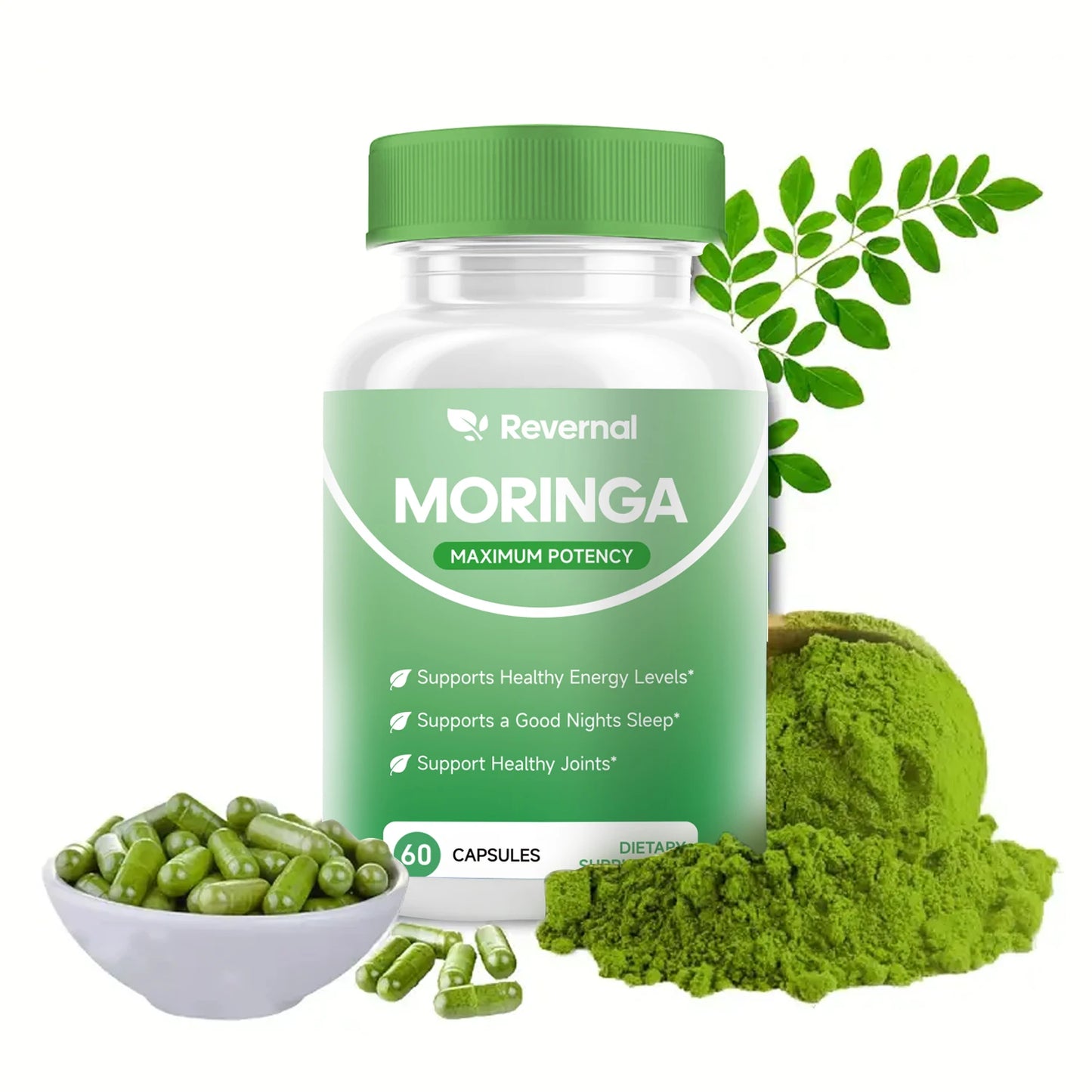 Quit Mood Moringa Powder Capsules Natural Green Antioxidant Superfood
