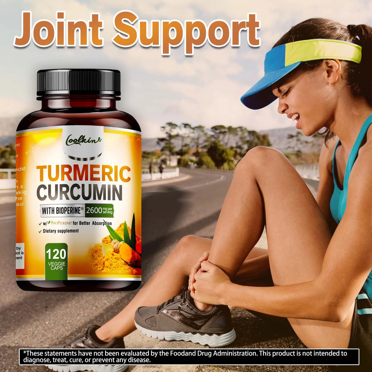 Coolkin Turmeric Curcumin 95 Percent Bioperine Joint Support Capsules