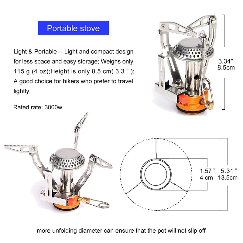 Widesea Camping Cookware Set Portable Pot Stove Outdoor Tableware