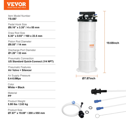 SucceBuy Pneumatic Fluid Extractor With Suction Hose For Automotive Fluids