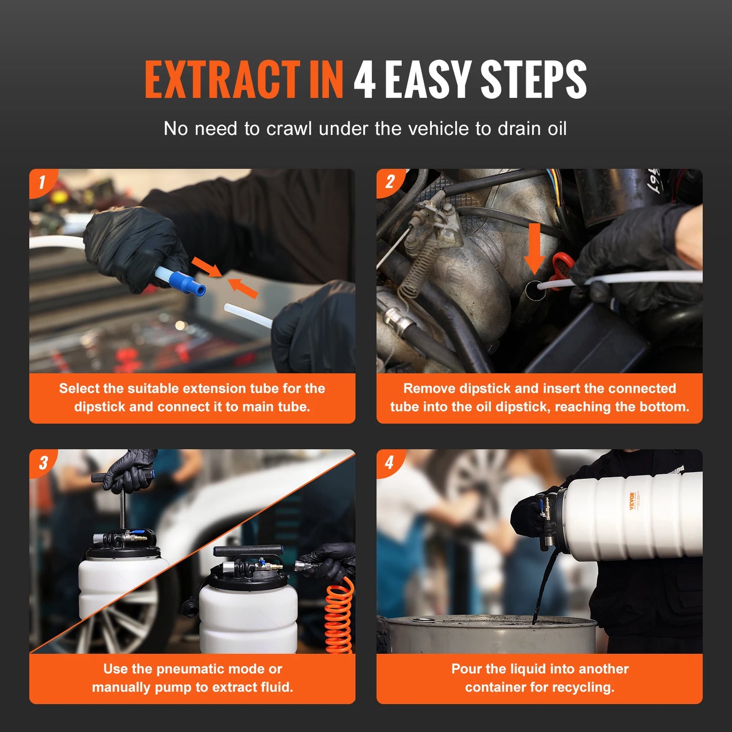 SucceBuy Pneumatic Fluid Extractor With Suction Hose For Automotive Fluids