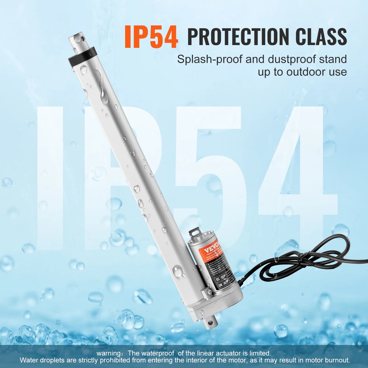 Succebuy 12V Linear Actuator 1000N IP54 With Mounting Bracket