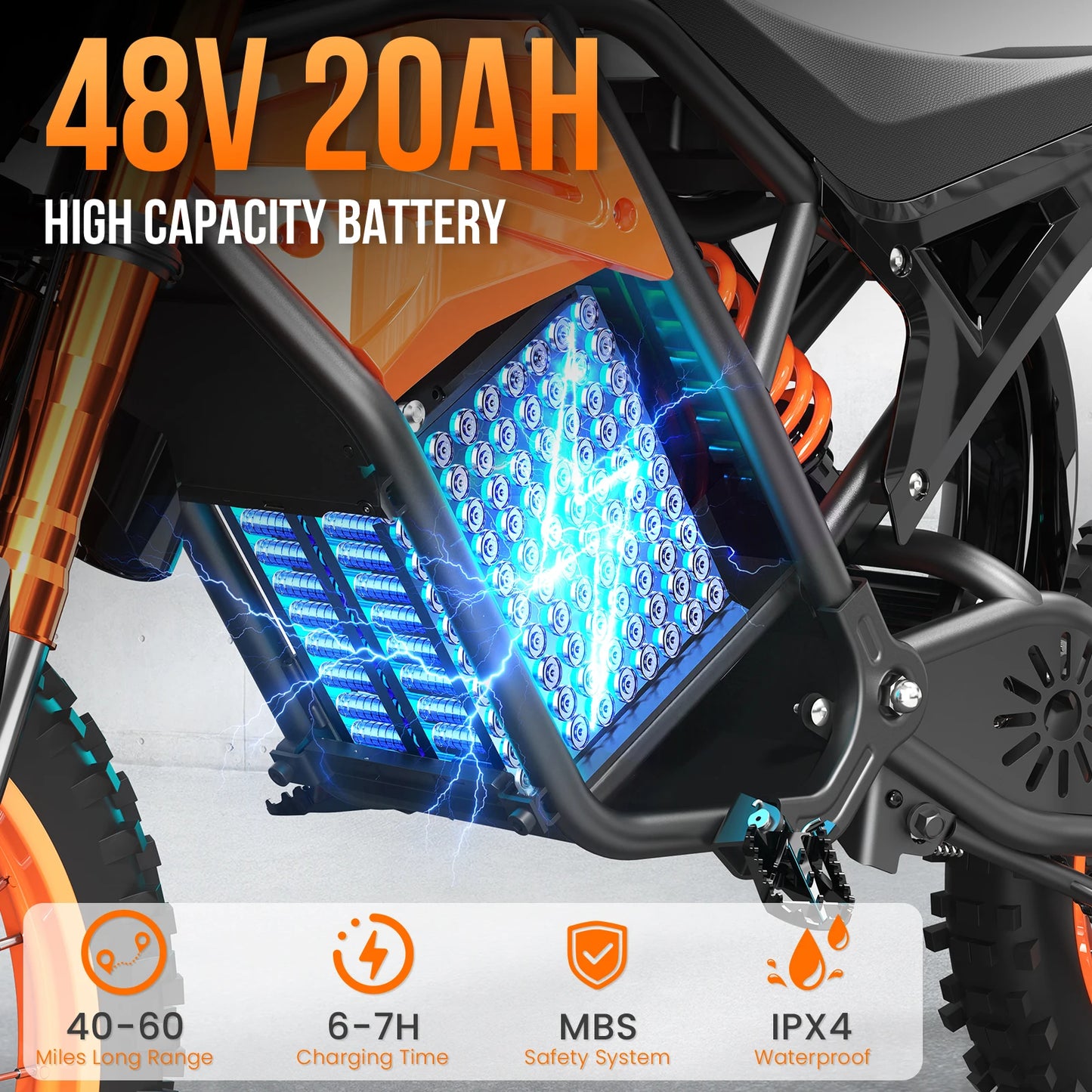 EILLEO SPACEWALK 48V Electric Dirt Bike for Adults 3000W Peak