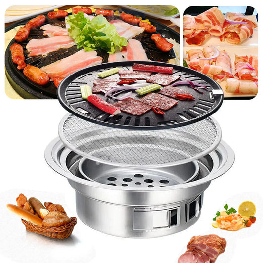 Bymaocar Korean Style Table Charcoal Portable BBQ Grill for Camping