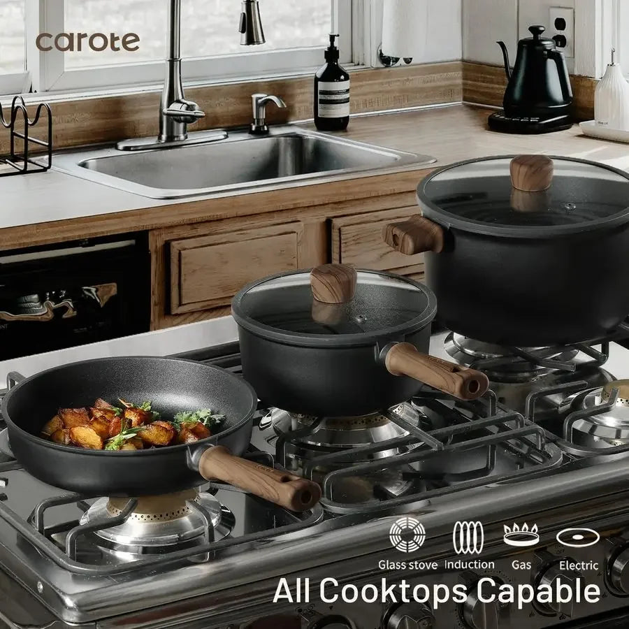 44-Piece Titanium Nonstick Cookware Set Induction Compatible Pots And Pans