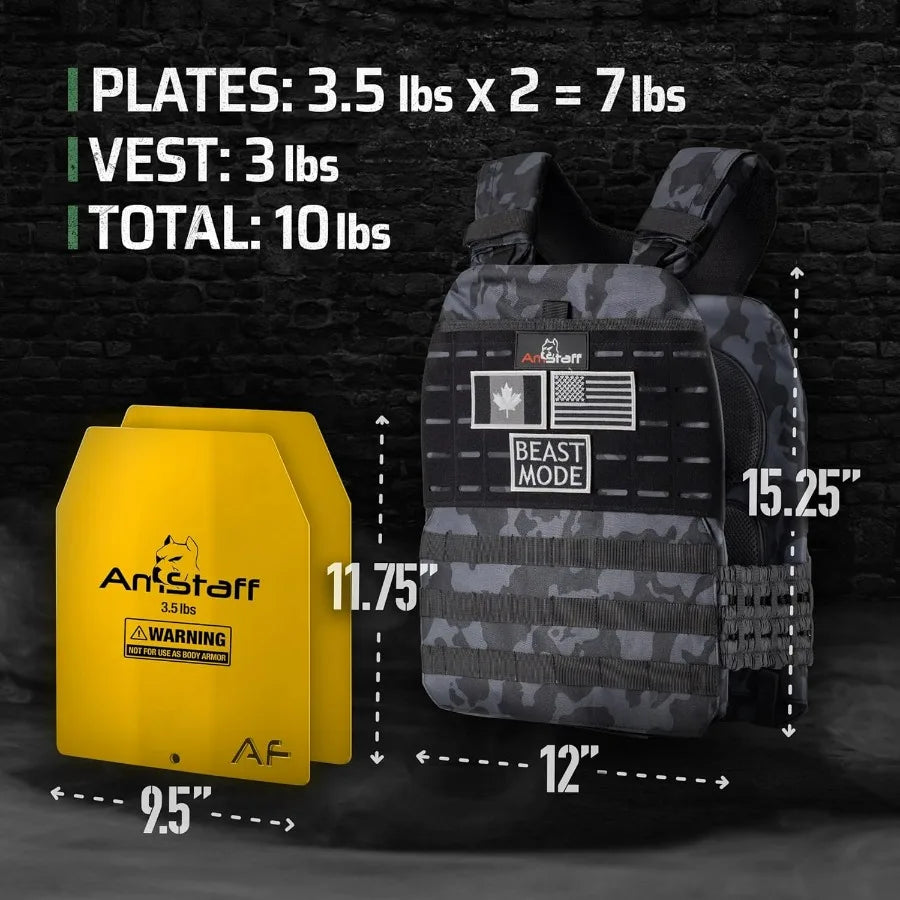 LISM Tactical Weighted Vest Adjustable Weight For Fitness Training
