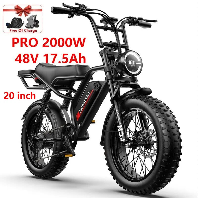 ZEFIORA Electric Fat Bike V10 1000W 2000W High Speed 30to60mi