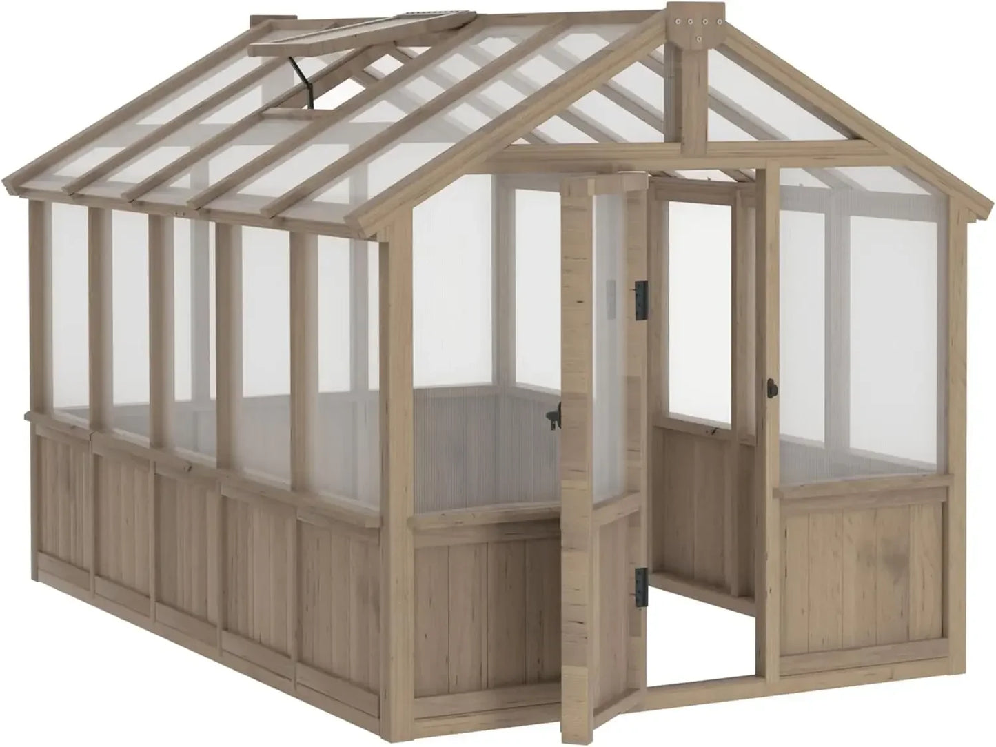 Outdoor Wooden Walk-In Greenhouse Kit With Lockable Door