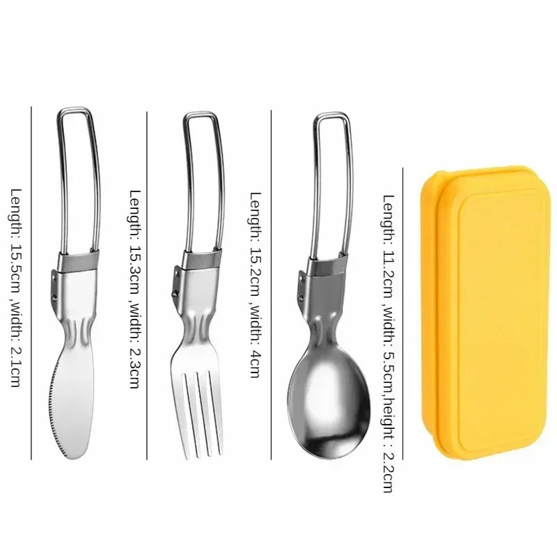 SMHXIANGQIANJIN Mini Portable Outdoor Spoon Fork Cutlery Set Stainless Steel
