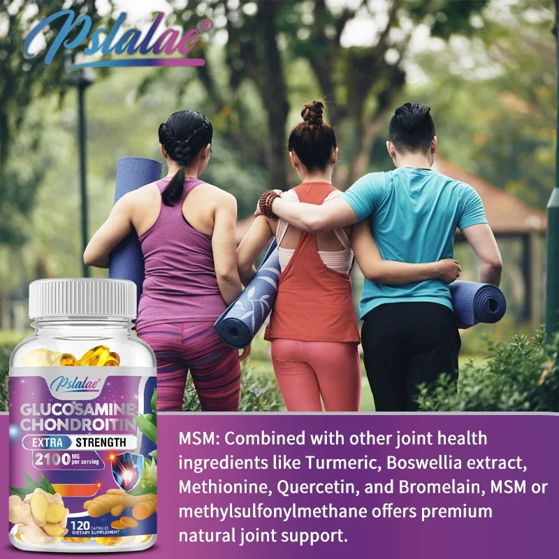 PslalaeCharge Glucosamine Chondroitin Turmeric Boswellia Quercetin 120 Capsules