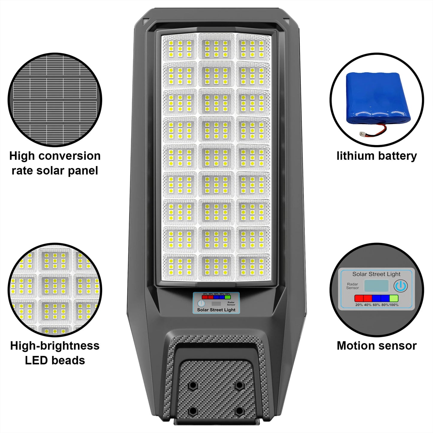 Outdoor Solar Light With Motion Sensor Always Bright Dusk-to-Dawn IP65