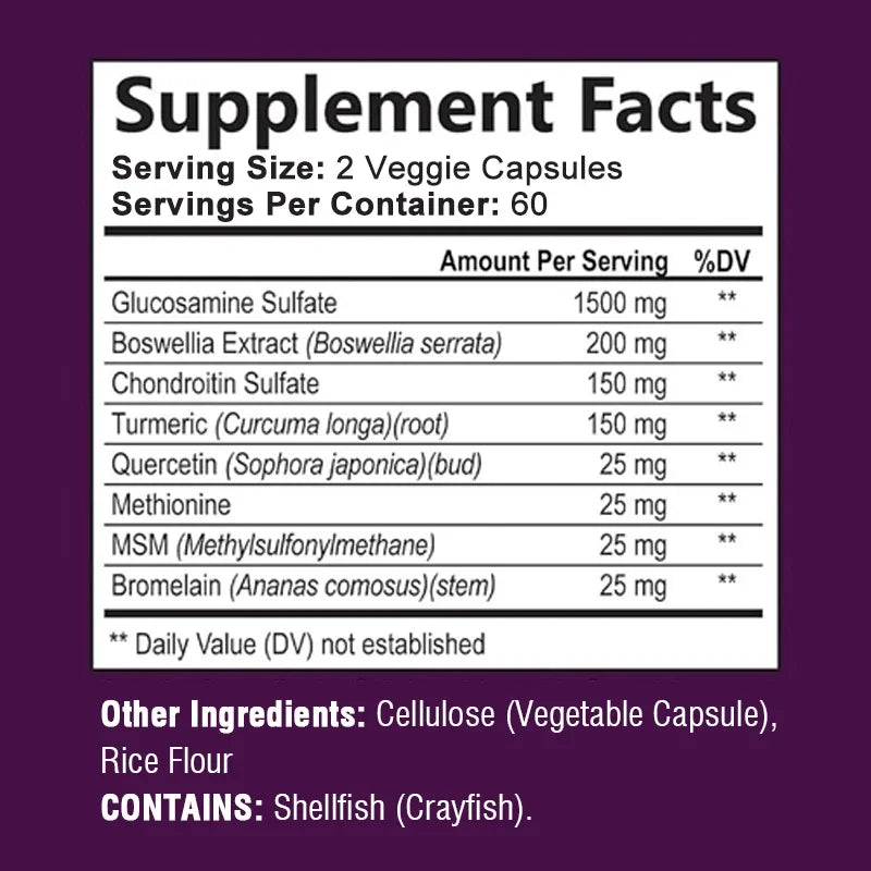 PslalaeCharge Glucosamine Chondroitin Turmeric Boswellia Quercetin 120 Capsules