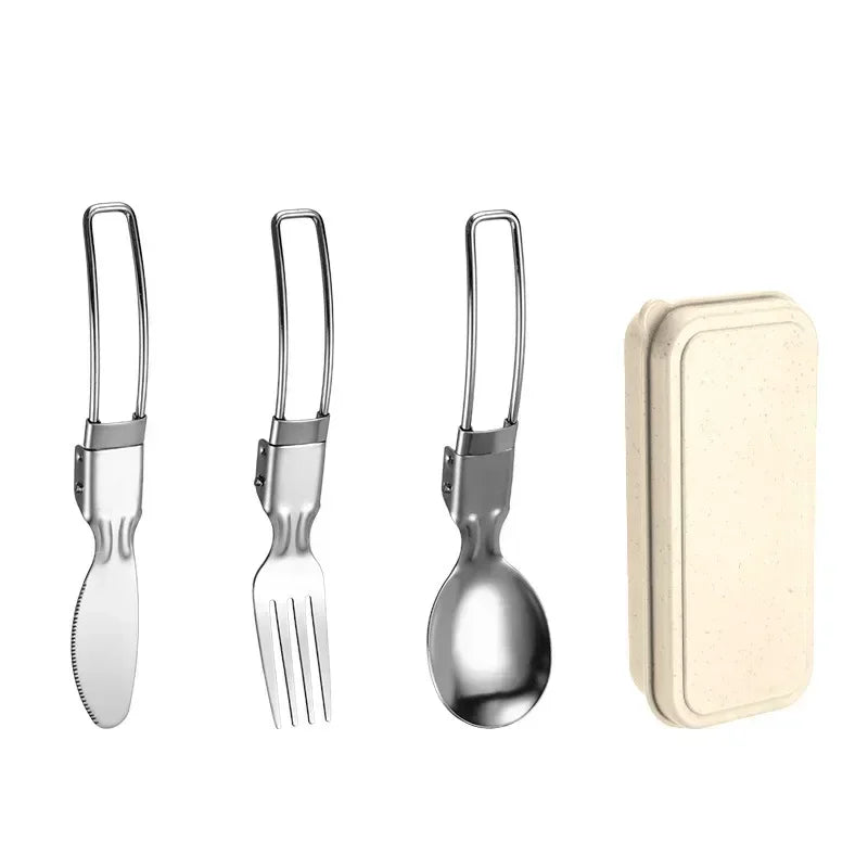 SMHXIANGQIANJIN Mini Portable Outdoor Spoon Fork Cutlery Set Stainless Steel