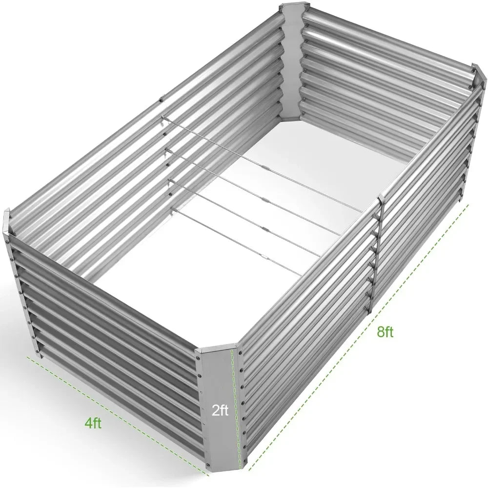 Galvanized Raised Garden Bed Kit Planter Boxes for Outdoor Use