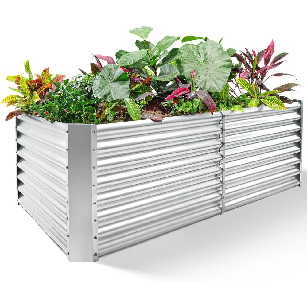 Galvanized Raised Garden Bed Kit Planter Boxes for Outdoor Use