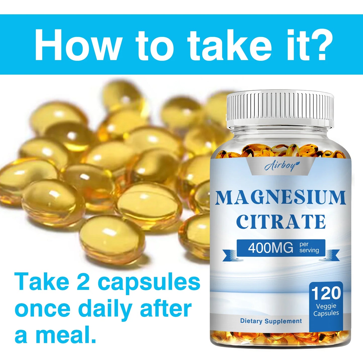 Coolkin Magnesium Citrate Capsules For Muscle Nerve Heart Sleep Health