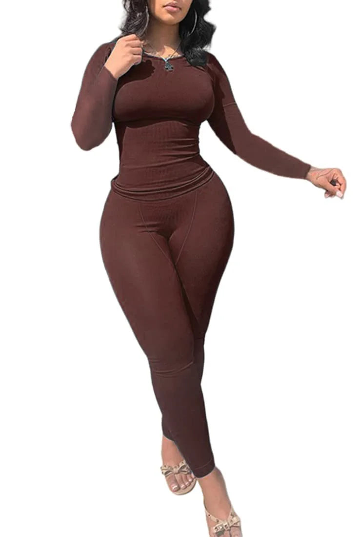 Women's Long Sleeve Leggings Set Exercise Wear 2 Piece