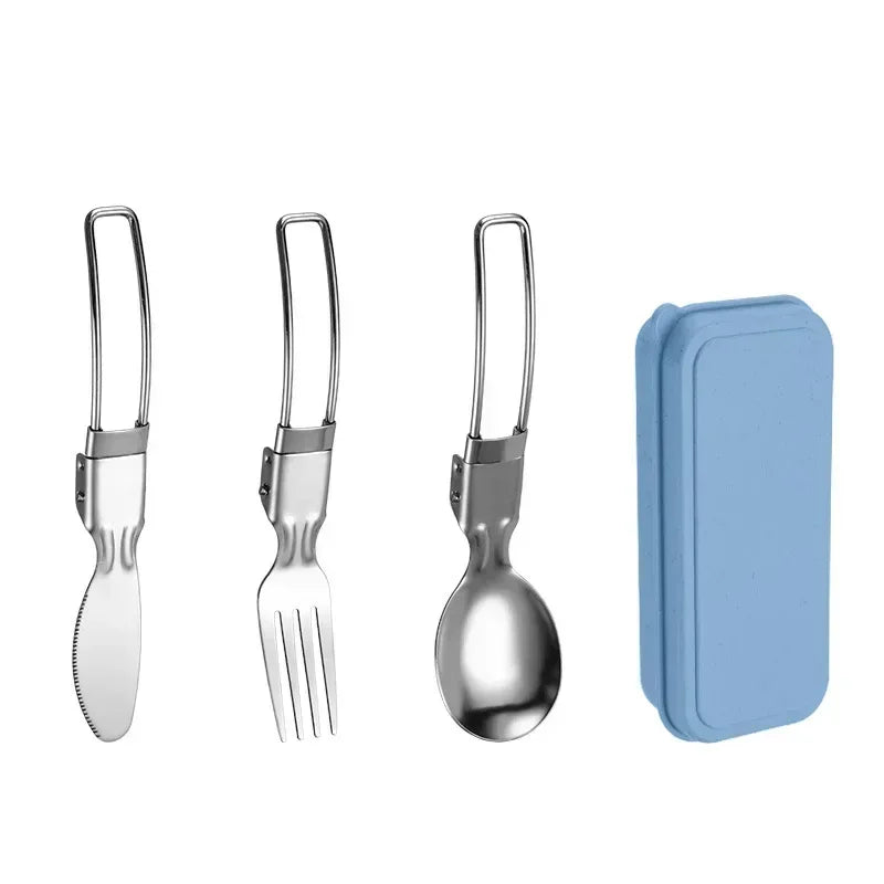 SMHXIANGQIANJIN Mini Portable Outdoor Spoon Fork Cutlery Set Stainless Steel