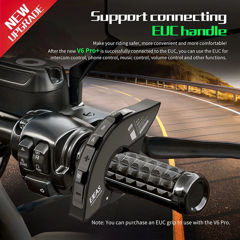 EJEAS V6PRO Motorcycle Intercom Headset Bluetooth 5.1 for 6 Riders