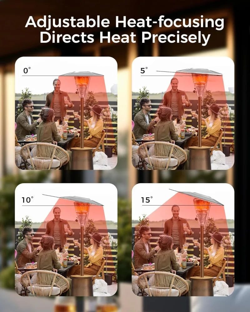 50,000 BTU Propane Patio Heater Adjustable Heat Focus Tabletop