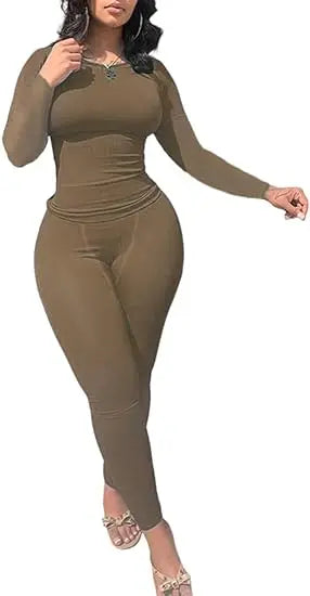 Women's Long Sleeve Leggings Set Exercise Wear 2 Piece