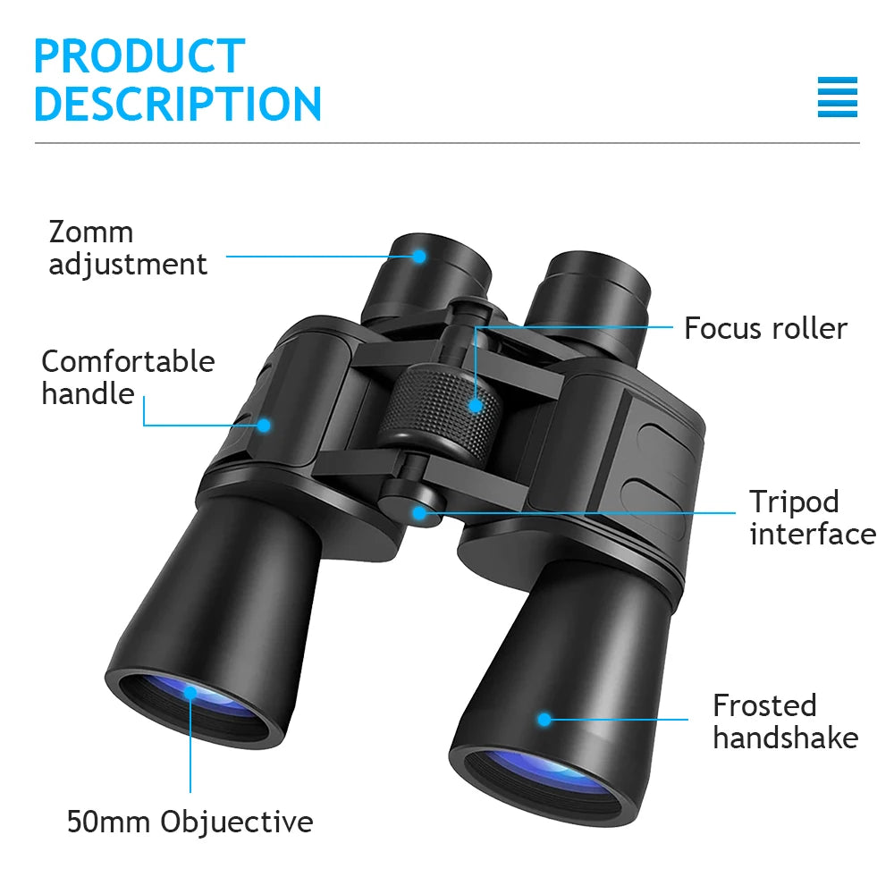 Professional Binoculars HD BAK4 Prism Night Vision Long Range