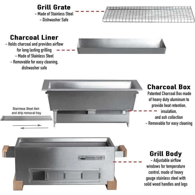 MG168 Mini Yakitori Grill Japanese Style Tabletop Hibachi