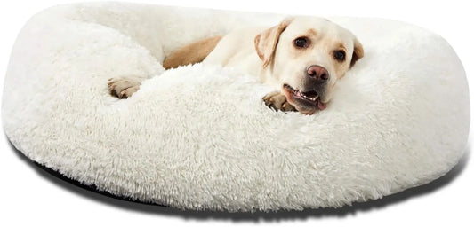 CalmingComfort Washable Donut Dog Bed For Pets Up To 85lb
