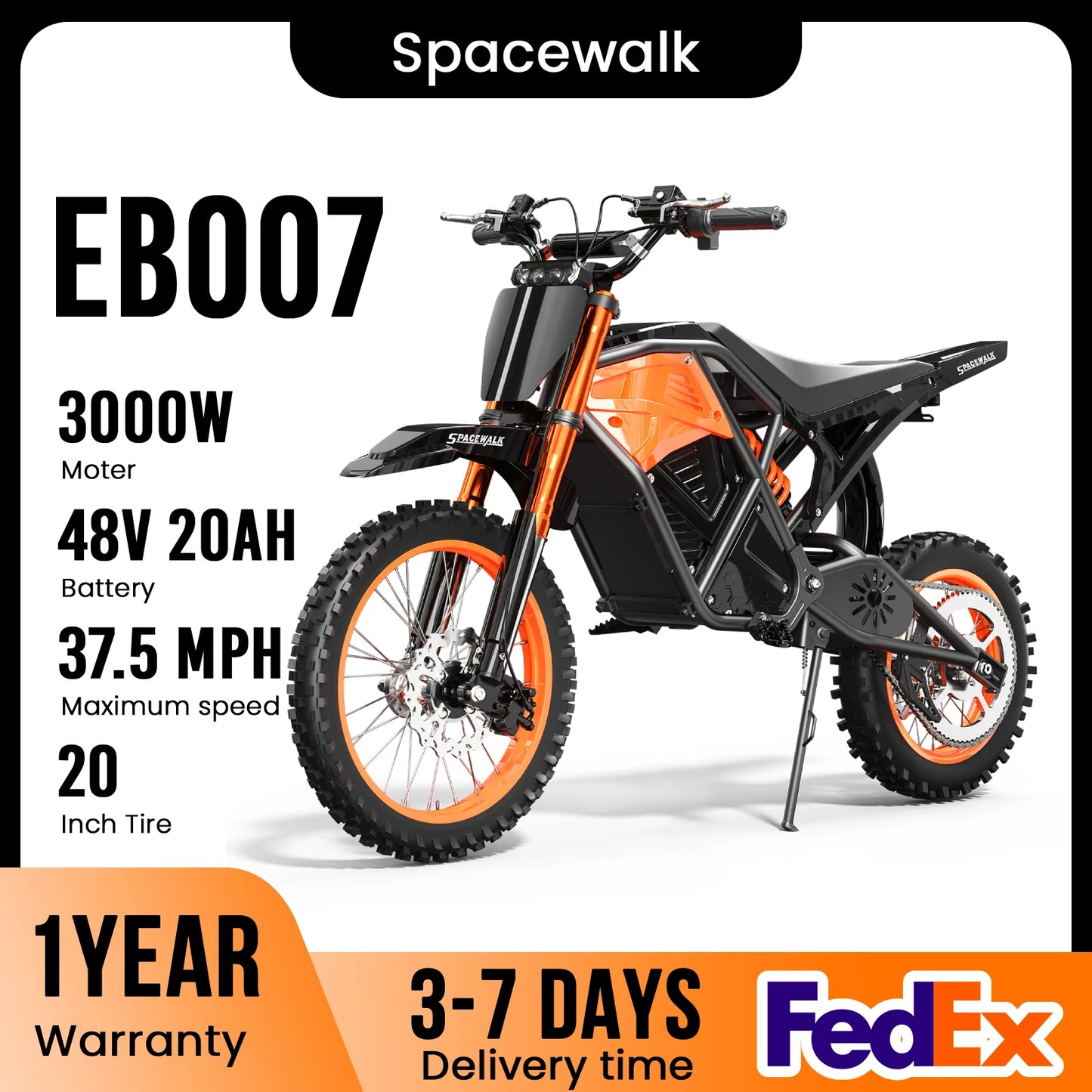 EILLEO SPACEWALK 48V Electric Dirt Bike for Adults 3000W Peak
