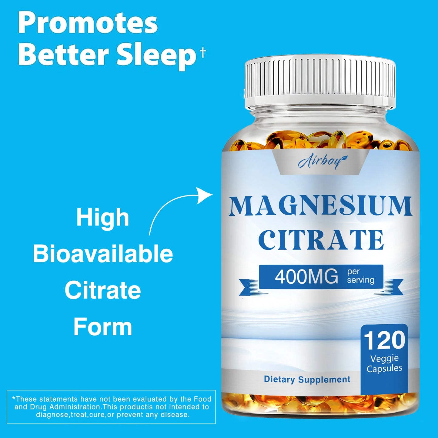 Coolkin Magnesium Citrate Capsules For Muscle Nerve Heart Sleep Health