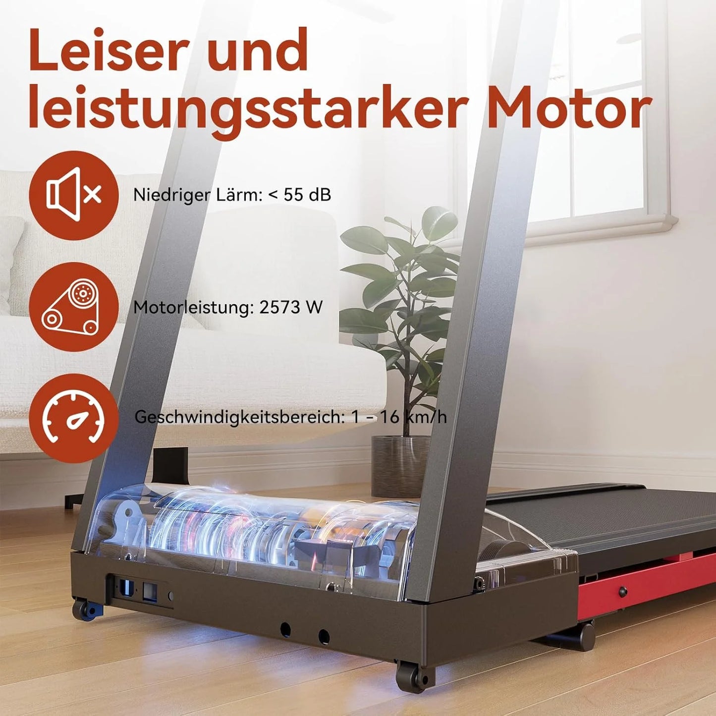 Superun Foldable Treadmill 3.5HP 350lbs Capacity 6 Percent Incline 10MPH