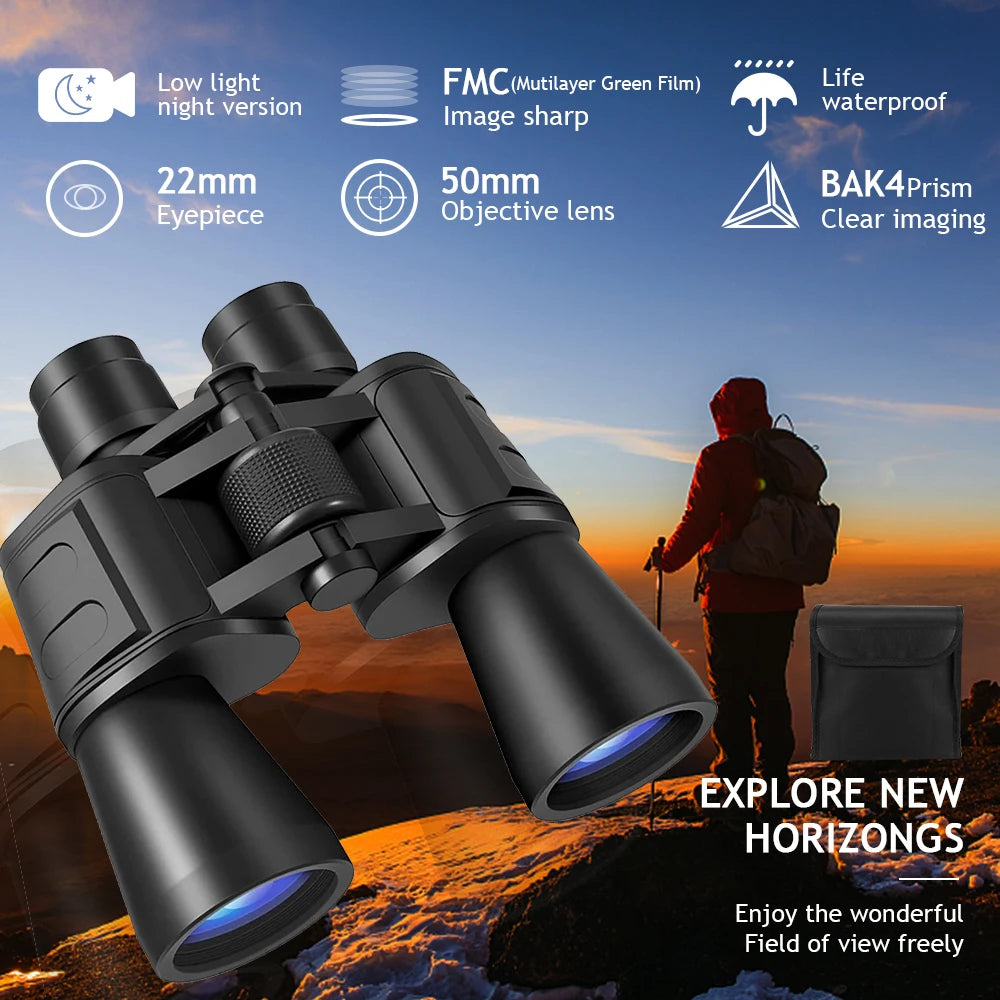 Professional Binoculars HD BAK4 Prism Night Vision Long Range