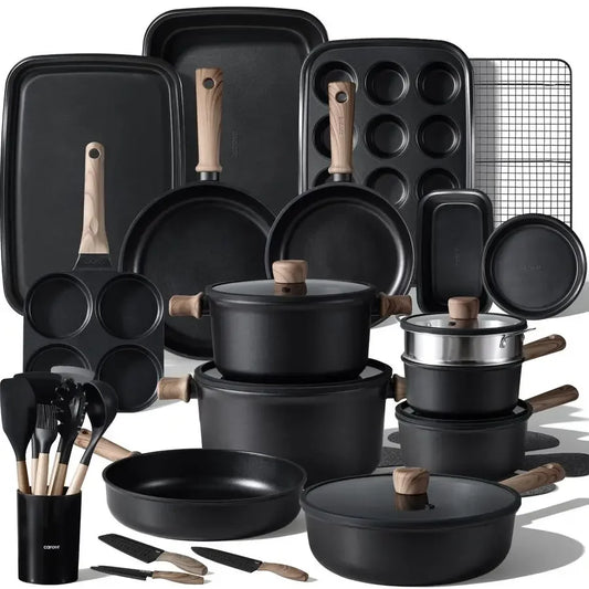 44-Piece Titanium Nonstick Cookware Set Induction Compatible Pots And Pans