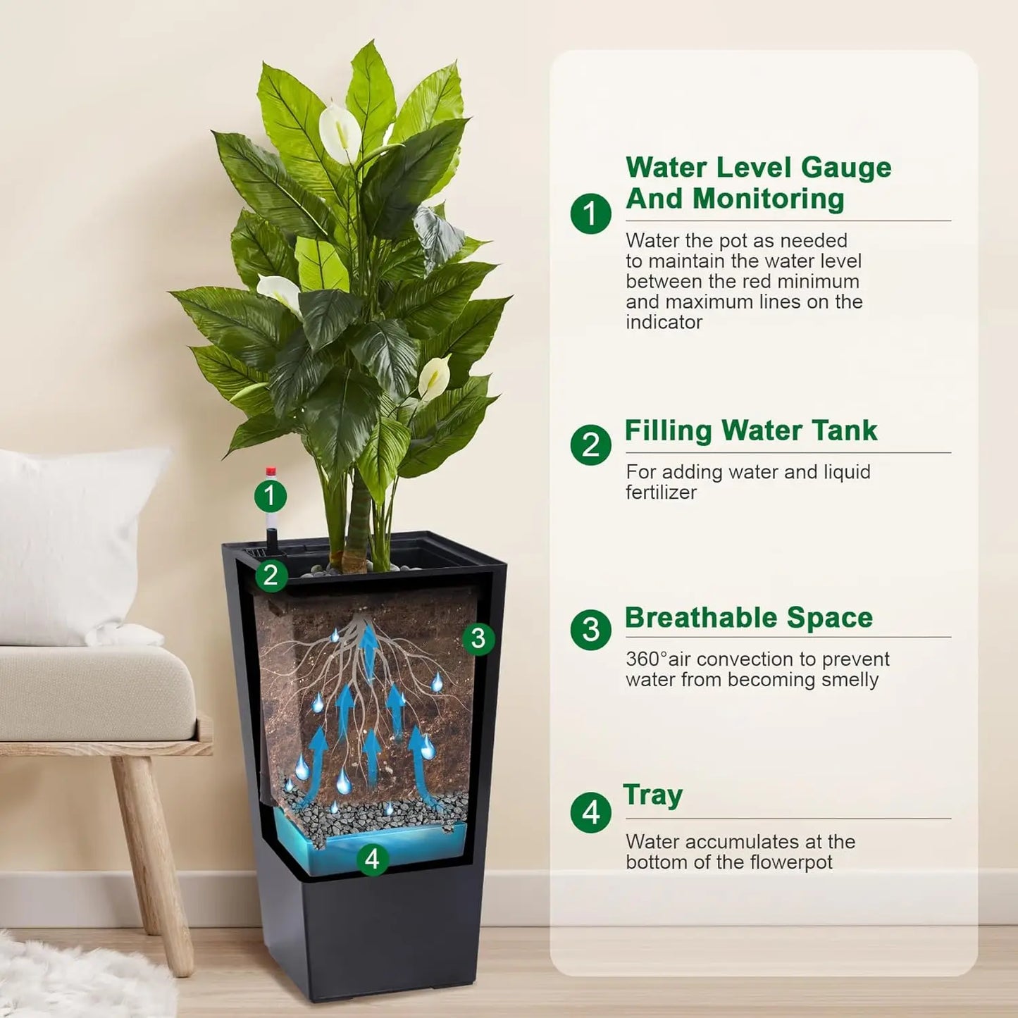 HobbyLane Planter Indoor Outdoor With Shelf Insert