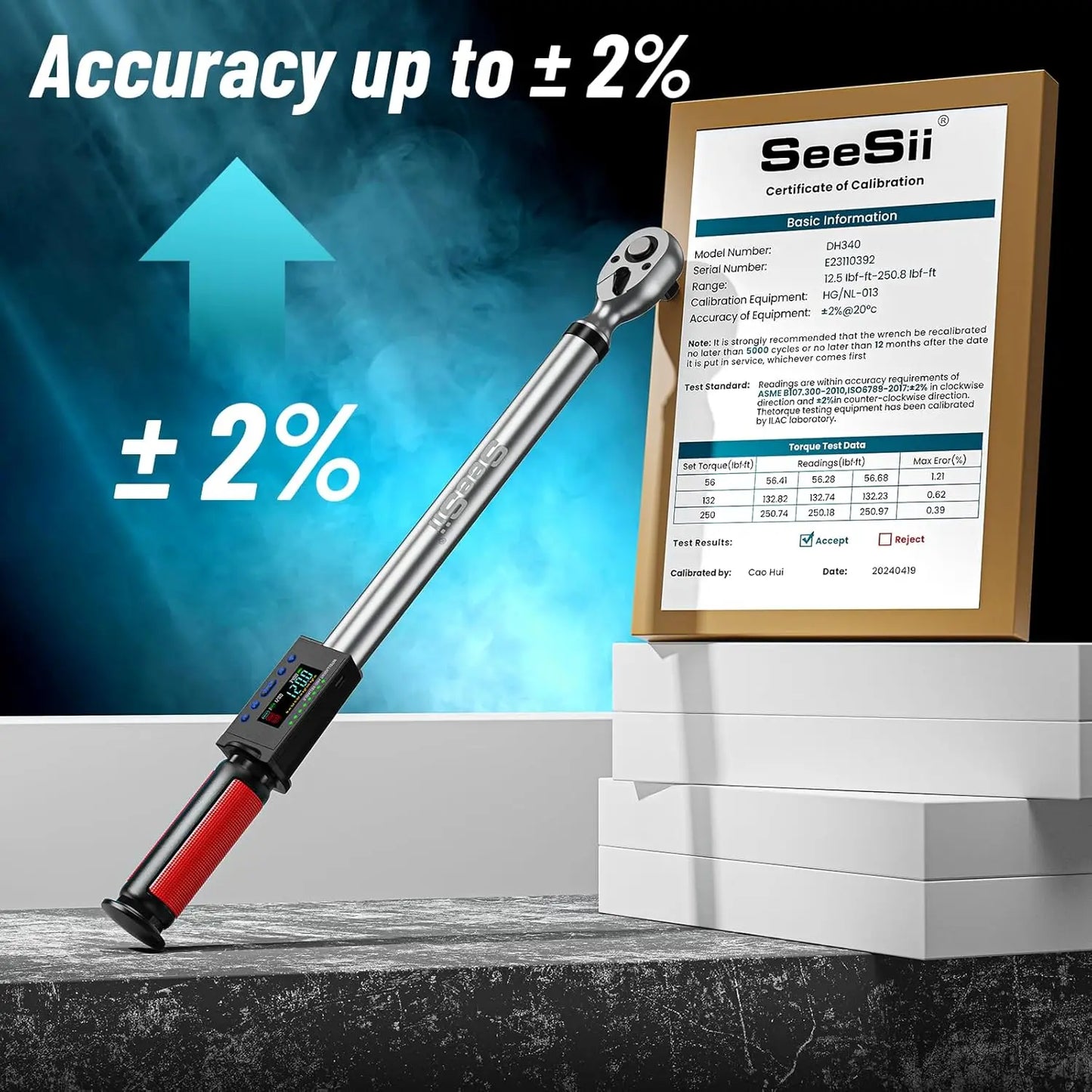 Seesii Digital Torque Wrench 340 Nm With Three Adjustable Modes