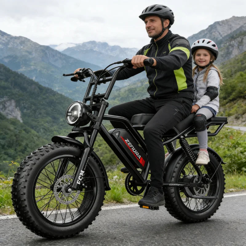 ZEFIORA Electric Fat Bike V10 1000W 2000W High Speed 30to60mi