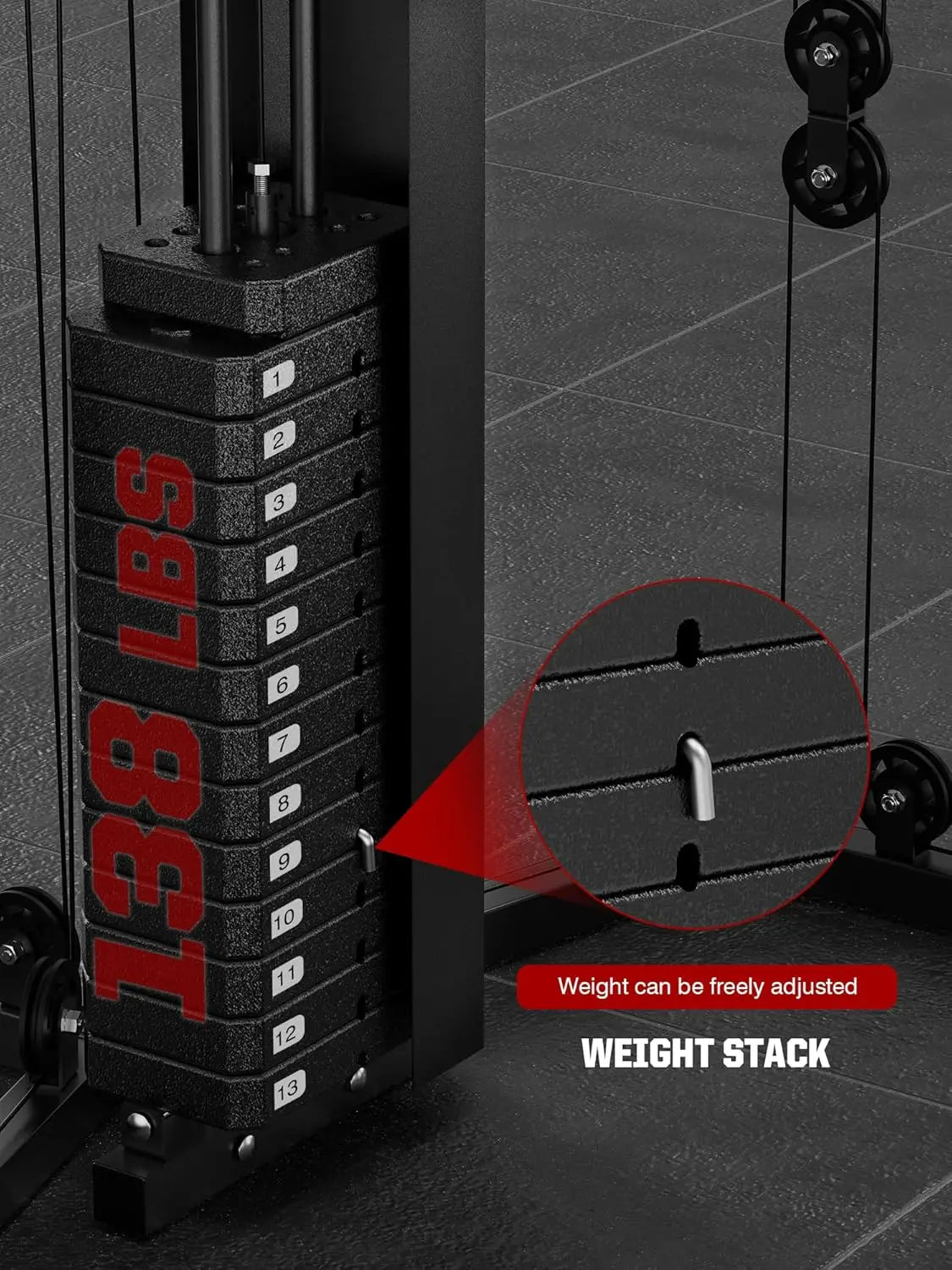 YTYIN Home Gym Smith Machine With 138 Lb Weight Stack