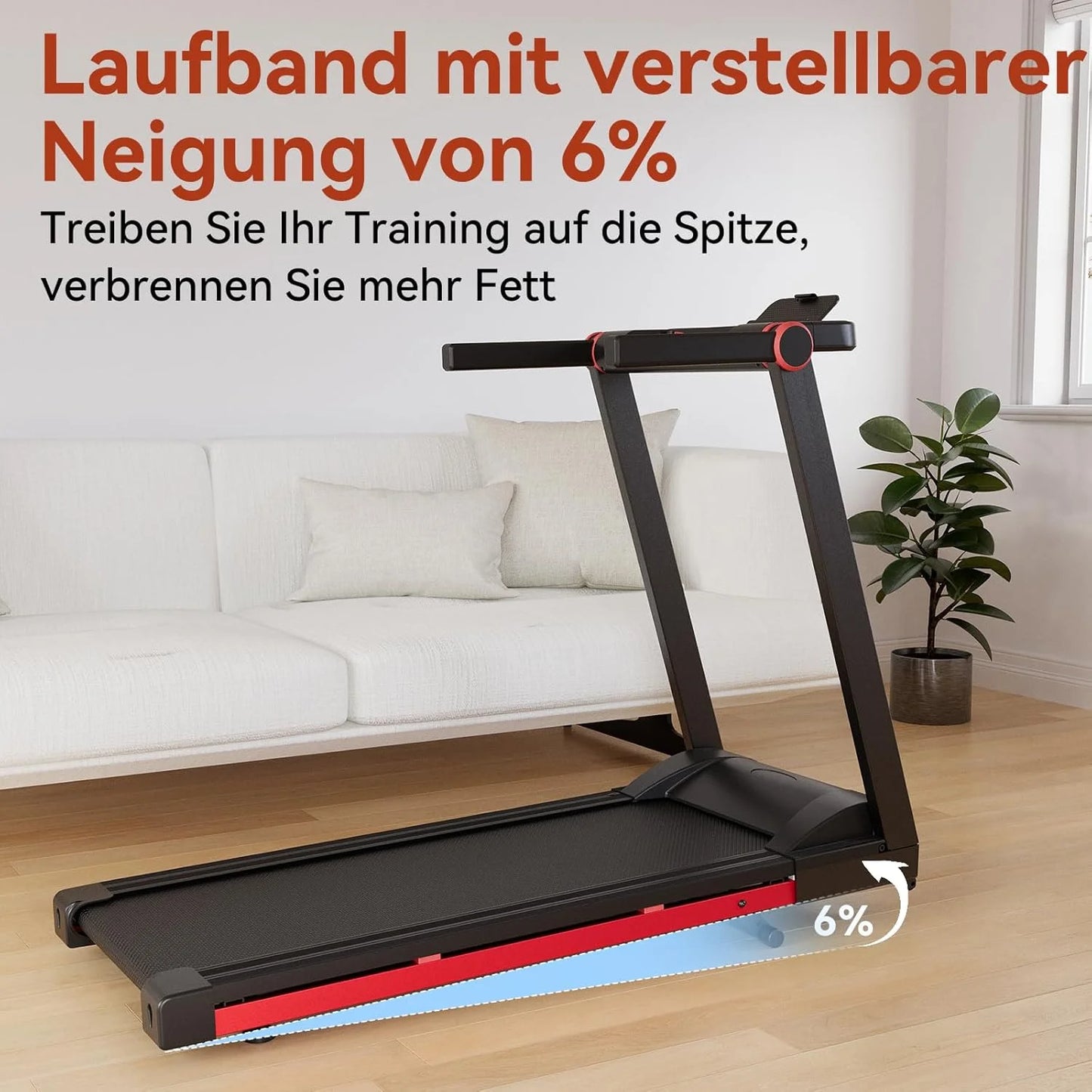 Superun Foldable Treadmill 3.5HP 350lbs Capacity 6 Percent Incline 10MPH