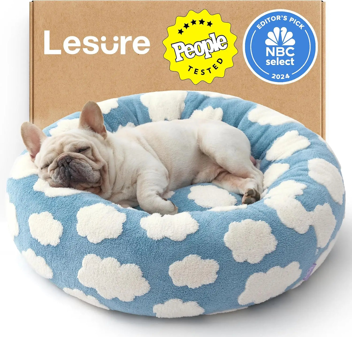Cozy Round Donut Pet Bed With Washable Cover Anti Slip