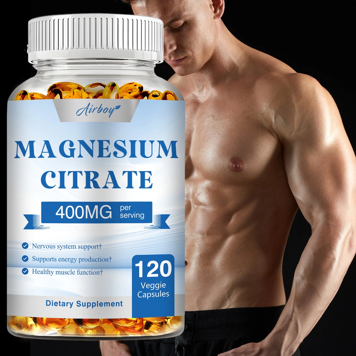 Coolkin Magnesium Citrate Capsules For Muscle Nerve Heart Sleep Health