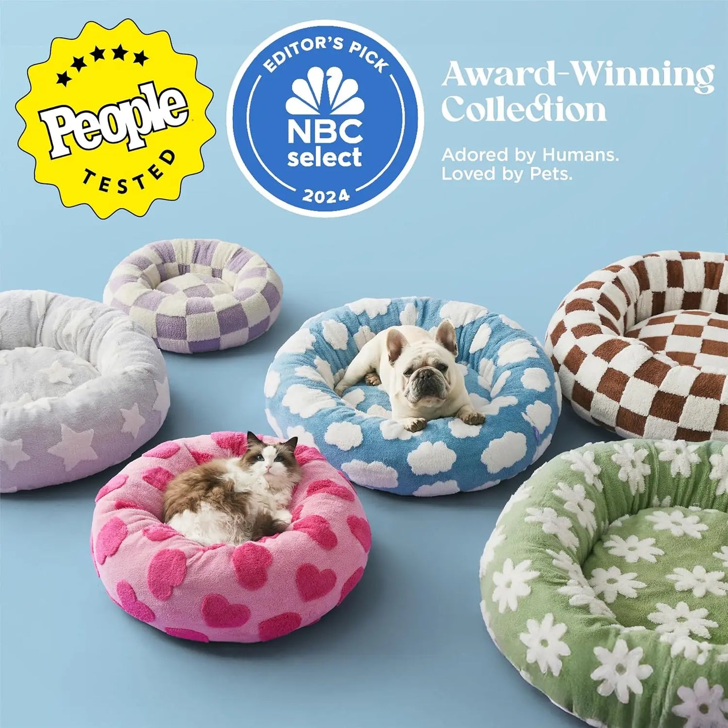 Cozy Round Donut Pet Bed With Washable Cover Anti Slip