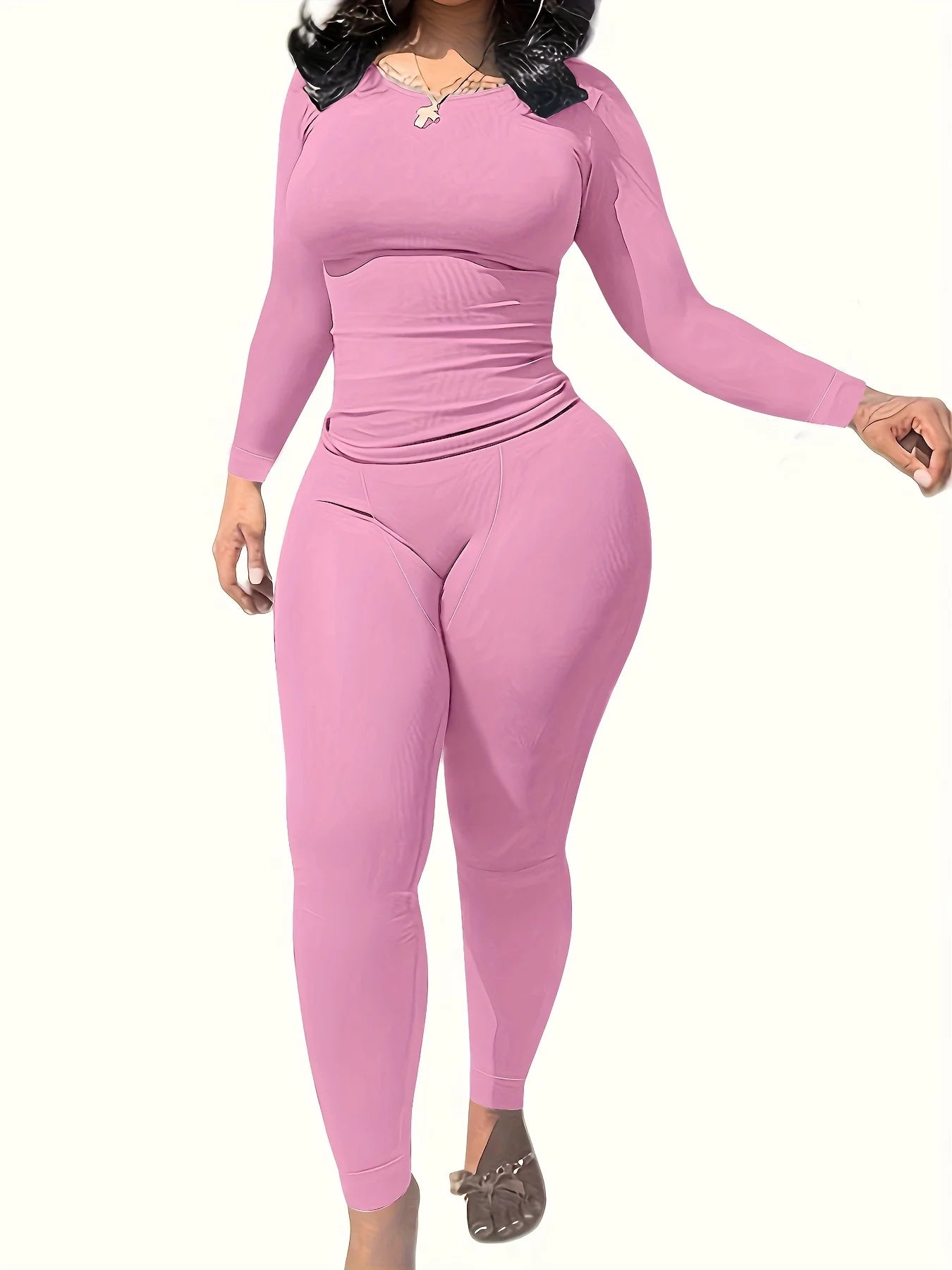Women's Long Sleeve Leggings Set Exercise Wear 2 Piece