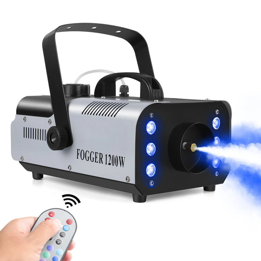 U'King 1200W Fog Machine With 6LEDs Remote Control DJ Effects