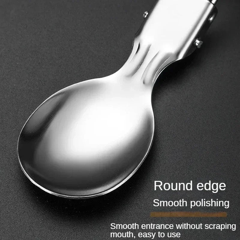 SMHXIANGQIANJIN Mini Portable Outdoor Spoon Fork Cutlery Set Stainless Steel